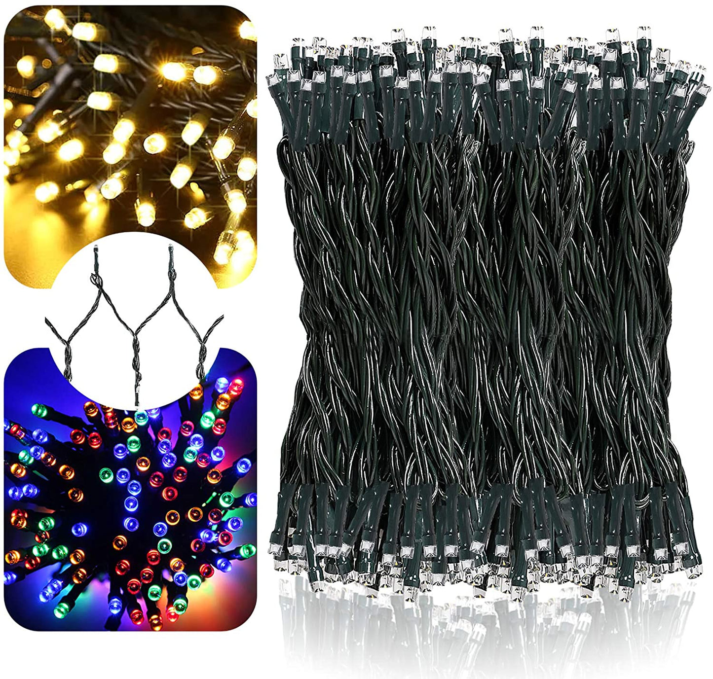 LetsFunny Green St. Patrick's Day 108ft 300 LED Christmas String Lights, Christmas Lights - UL Certified Outdoor & Indoor Fairy Lights Christmas Tree, Patio, Garden, Wedding, Holiday Decoration