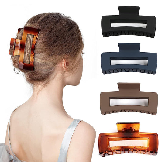 Large Hair Claw Clips, LetsFunny 4.13" Hair Clips for Thick Hair/Thin Hair, Strong Hold Nonslip Big Hair Clip Fashion Hair Styling Accessories Birthday Business Christmas Gifts for Women Girls