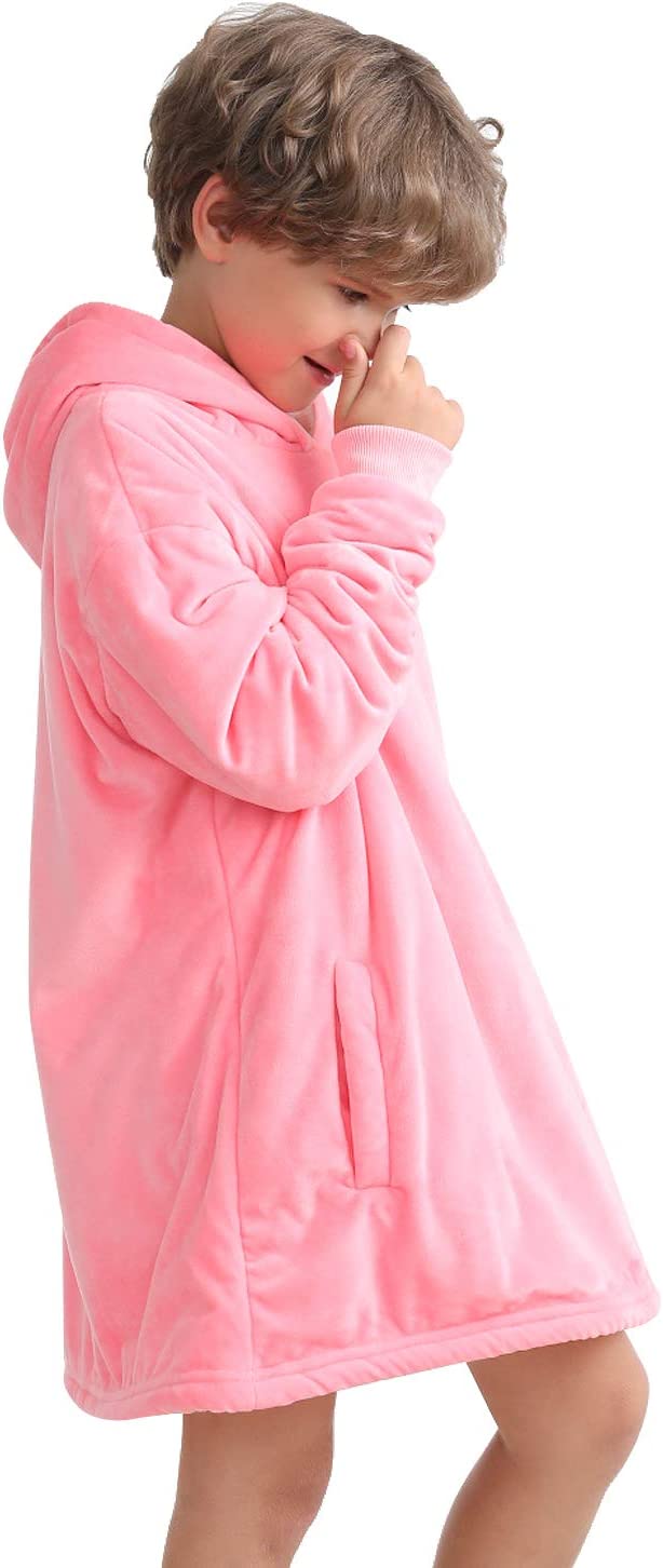 LetsFunny Oversized Hooded Blanket Sweatshirt, Super Soft Warm Comfortable Sherpa Wearable Blanket with Giant Pocket, for Adults Men Women Teenagers Kids, One Size Fits All