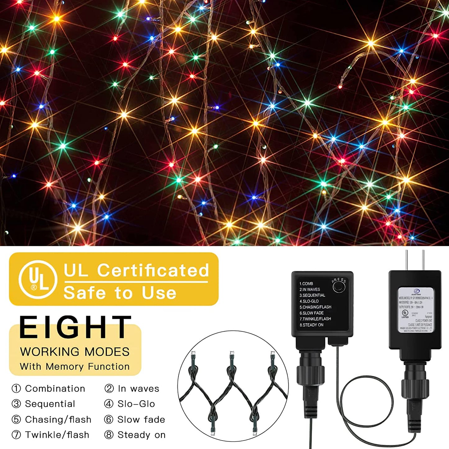 LetsFunny Green St. Patrick's Day 108ft 300 LED Christmas String Lights, Christmas Lights - UL Certified Outdoor & Indoor Fairy Lights Christmas Tree, Patio, Garden, Wedding, Holiday Decoration