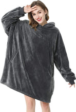 Load image into Gallery viewer, LetsFunny Oversized Hooded Blanket Sweatshirt, Super Soft Warm Comfortable Sherpa Wearable Blanket with Giant Pocket, for Adults Men Women Teenagers Kids, One Size Fits All
