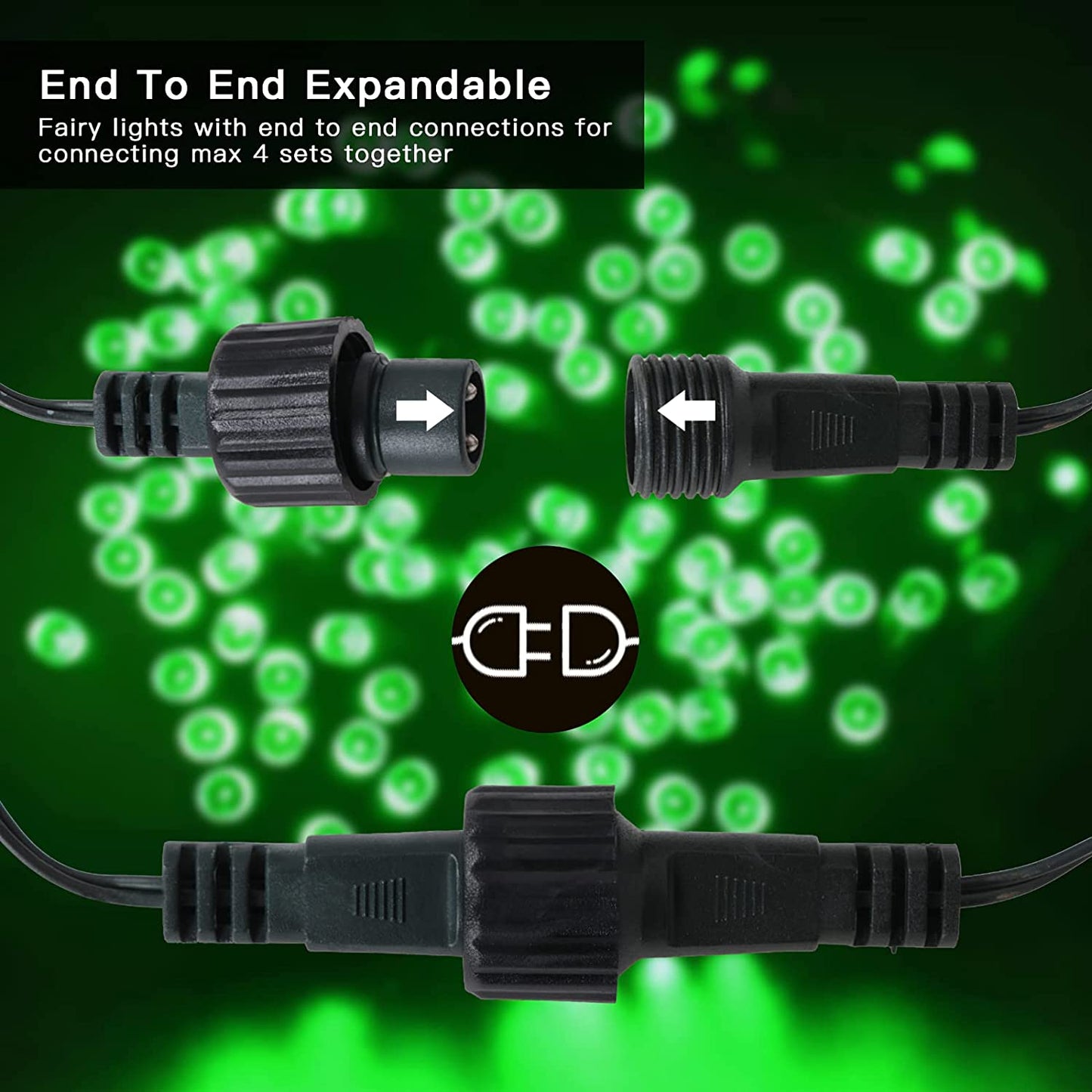 LetsFunny Green St. Patrick's Day 108ft 300 LED Christmas String Lights, Christmas Lights - UL Certified Outdoor & Indoor Fairy Lights Christmas Tree, Patio, Garden, Wedding, Holiday Decoration