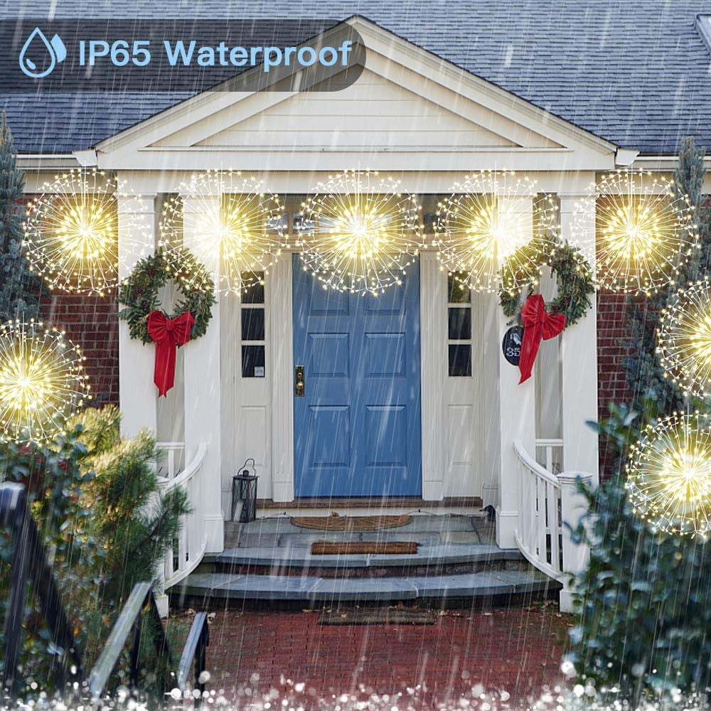 Fairy Christmas String Lights Wire Lights,200 LED DIY 8 Modes Dimmable Lights with Remote Control, Waterproof Decorative Hanging Starburst Lights for Christmas, Home, Patio, Indoor Outdoor Decoration