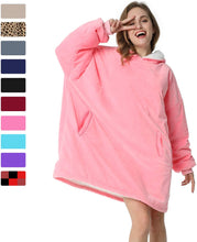 Load image into Gallery viewer, LetsFunny Oversized Hooded Blanket Sweatshirt, Super Soft Warm Comfortable Sherpa Wearable Blanket with Giant Pocket, for Adults Men Women Teenagers Kids, One Size Fits All
