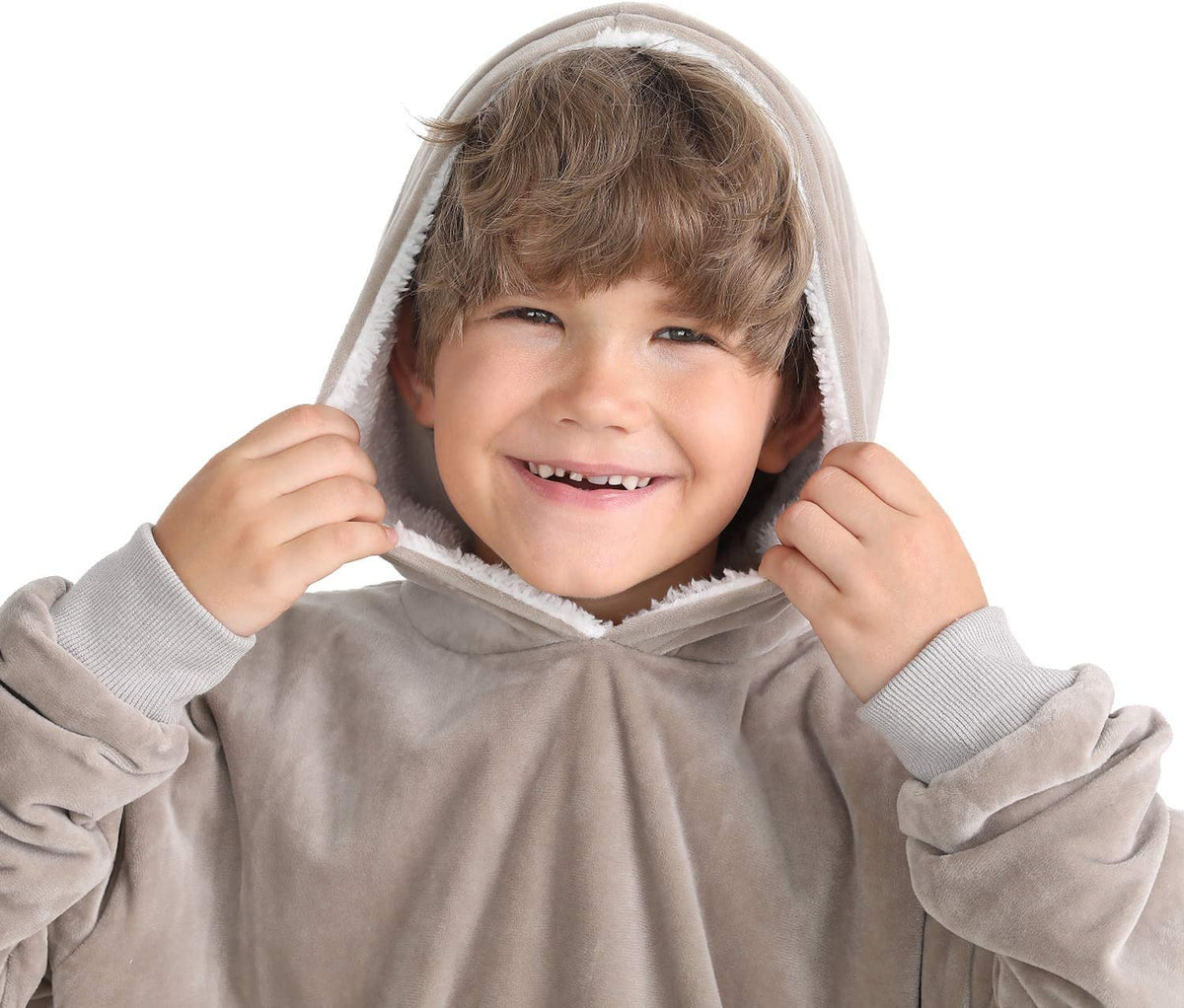 LetsFunny Oversized Hooded Blanket Sweatshirt, Super Soft Warm Comfortable Sherpa Wearable Blanket with Giant Pocket, for Adults Men Women Teenagers Kids, One Size Fits All