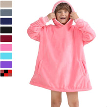 Load image into Gallery viewer, LetsFunny Oversized Hooded Blanket Sweatshirt, Super Soft Warm Comfortable Sherpa Wearable Blanket with Giant Pocket, for Adults Men Women Teenagers Kids, One Size Fits All
