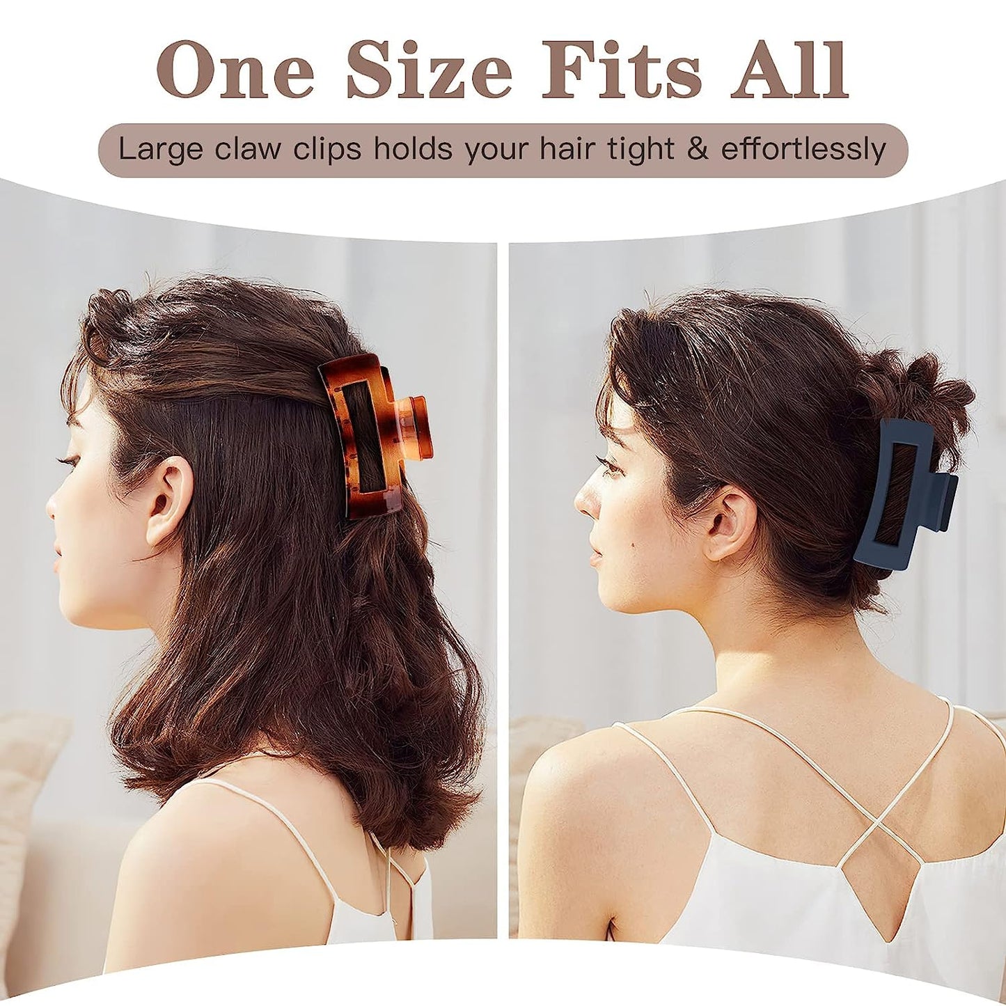 Large Hair Claw Clips, LetsFunny 4.13" Hair Clips for Thick Hair/Thin Hair, Strong Hold Nonslip Big Hair Clip Fashion Hair Styling Accessories Birthday Business Christmas Gifts for Women Girls