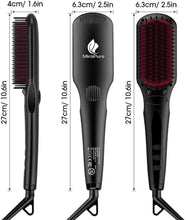 Load image into Gallery viewer, Enhanced Hair Straightener Brush by MiroPure, 2-in-1 Ionic Straightening Brush with Anti-Scald Feature, Auto Temperature Lock &amp; Auto-Off Function (Black)
