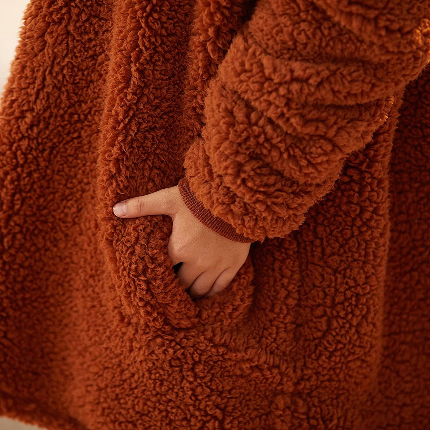 LetsFunny Oversized Blanket Sweatshirt, Plush Fleecehug Hoodie Wearable Blanket with Pocket, Super Warm Cozy Sweatshirt Hooded Blanket for Adult Women Men Teens, One Size Fits All
