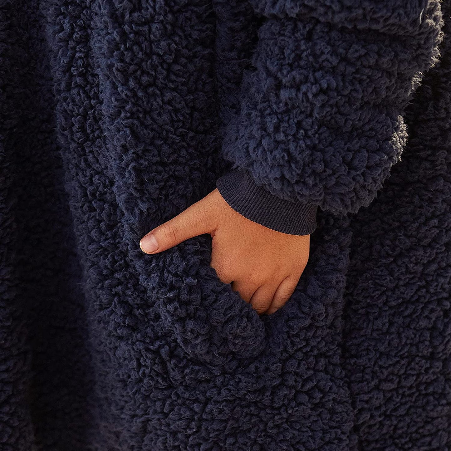 LetsFunny Oversized Blanket Sweatshirt, Plush Fleecehug Hoodie Wearable Blanket with Pocket, Super Warm Cozy Sweatshirt Hooded Blanket for Adult Women Men Teens, One Size Fits All