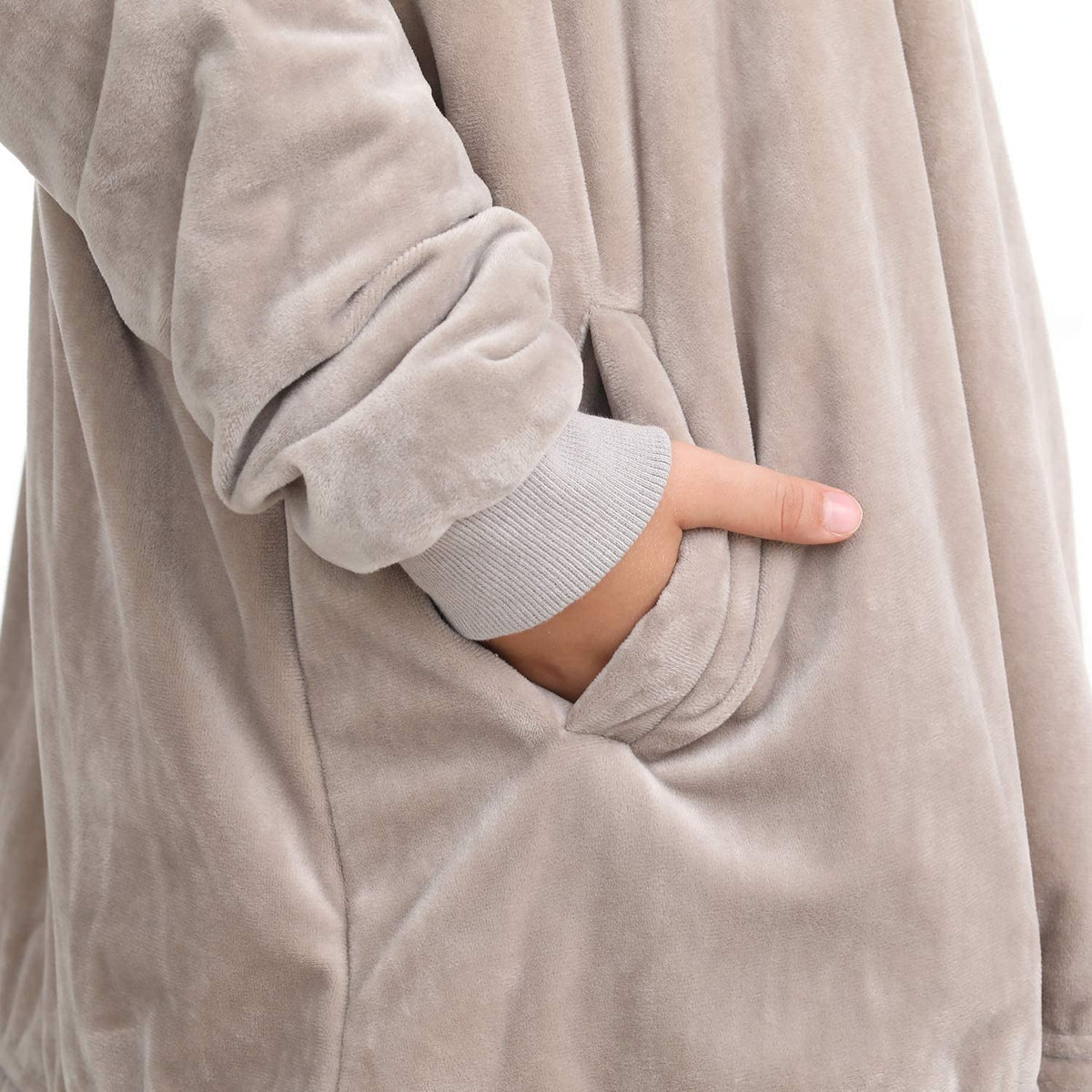 LetsFunny Oversized Hooded Blanket Sweatshirt, Super Soft Warm Comfortable Sherpa Wearable Blanket with Giant Pocket, for Adults Men Women Teenagers Kids, One Size Fits All