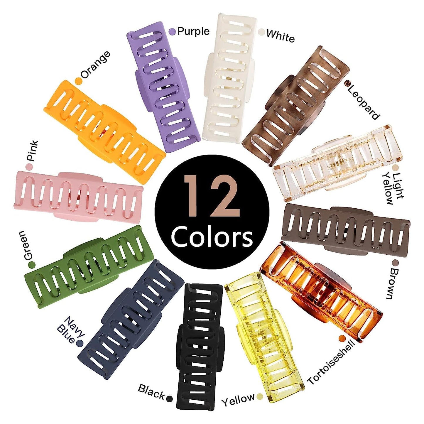 Large Hair Claw Clips, LetsFunny 4.13" Hair Clips for Thick Hair/Thin Hair, Strong Hold Nonslip Big Hair Clip Fashion Hair Styling Accessories Birthday Business Christmas Gifts for Women Girls