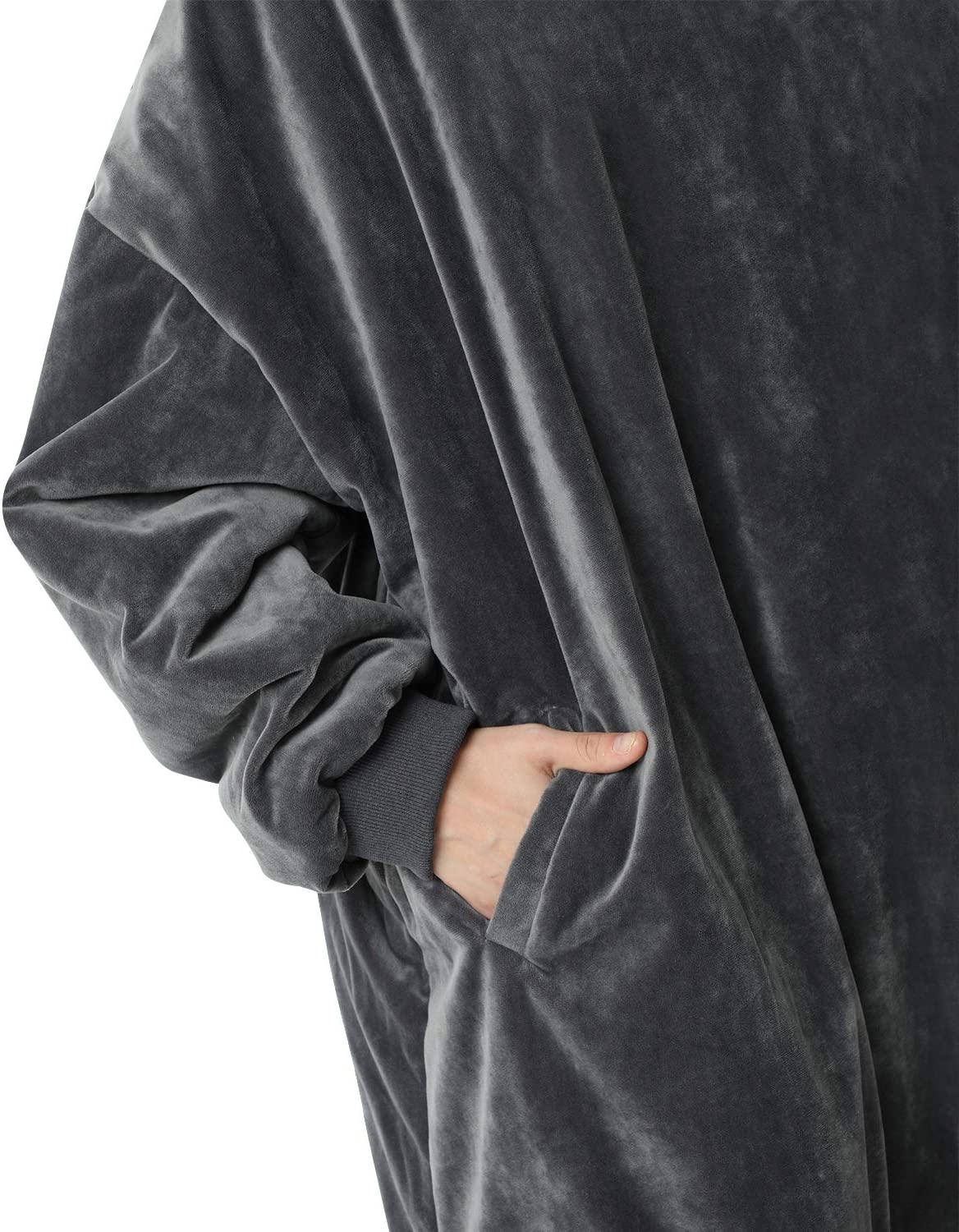LetsFunny Oversized Hooded Blanket Sweatshirt, Super Soft Warm Comfortable Sherpa Wearable Blanket with Giant Pocket, for Adults Men Women Teenagers Kids, One Size Fits All