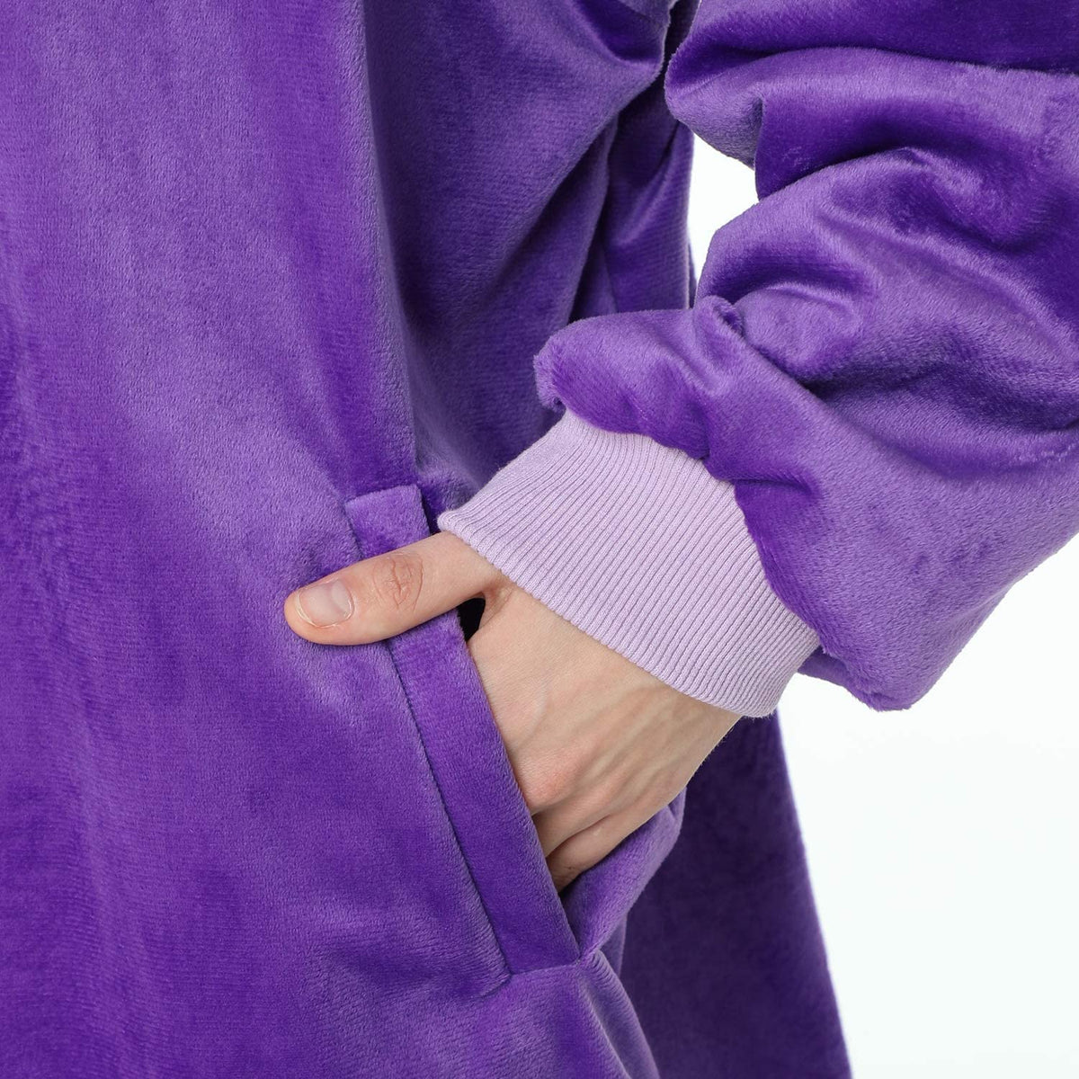 LetsFunny Oversized Hooded Blanket Sweatshirt, Super Soft Warm Comfortable Sherpa Wearable Blanket with Giant Pocket, for Adults Men Women Teenagers Kids, One Size Fits All