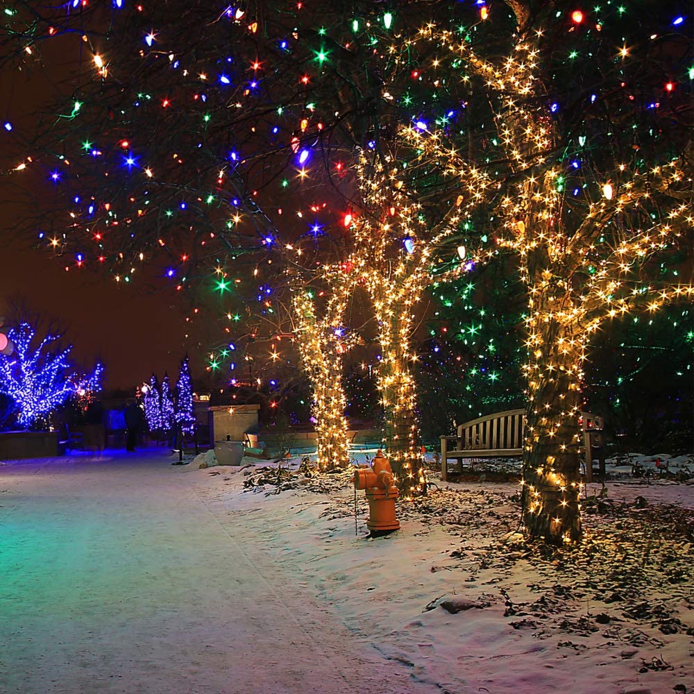 LetsFunny Green St. Patrick's Day 108ft 300 LED Christmas String Lights, Christmas Lights - UL Certified Outdoor & Indoor Fairy Lights Christmas Tree, Patio, Garden, Wedding, Holiday Decoration